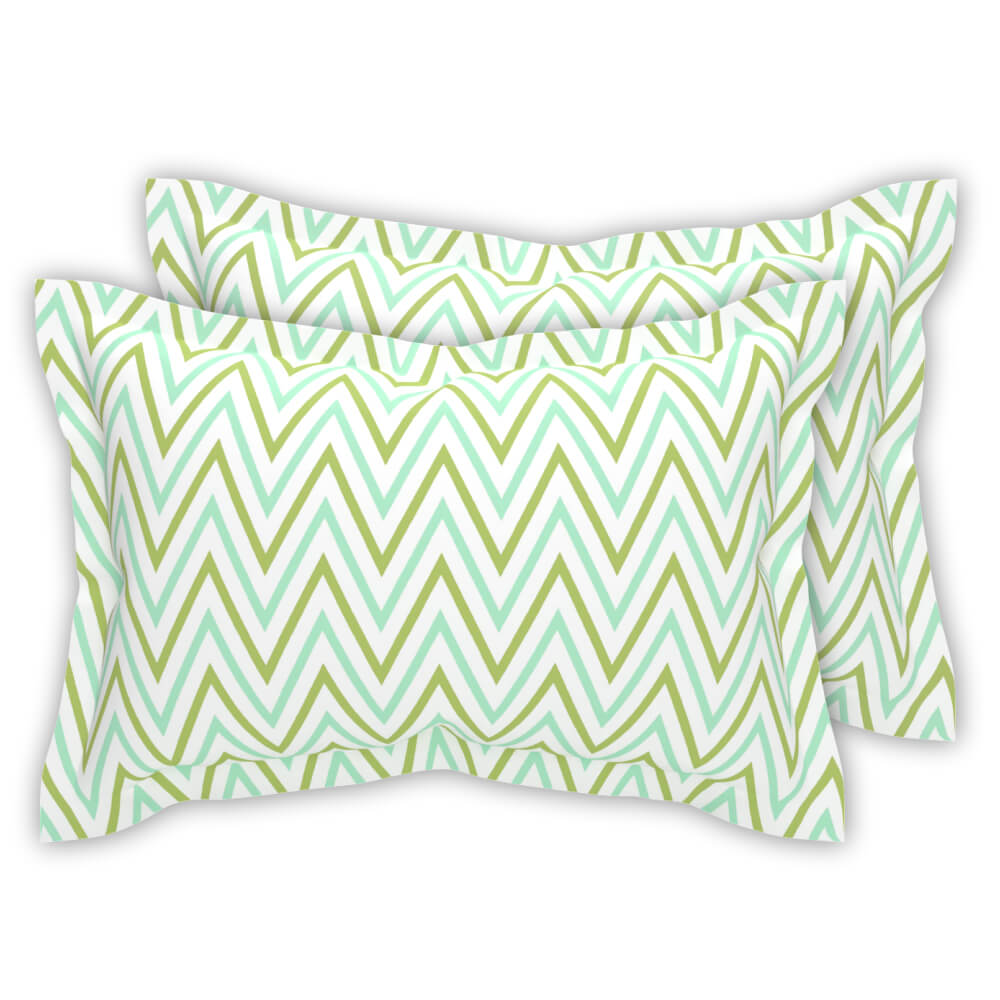 best zig zag mint green super king size cotton bedsheets with pillow covers